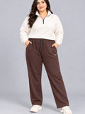 Winter Wear Cozy Fleece Track Pants - Dark Brown
