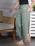 Mid Rise Easy Cotton Pants - Fern