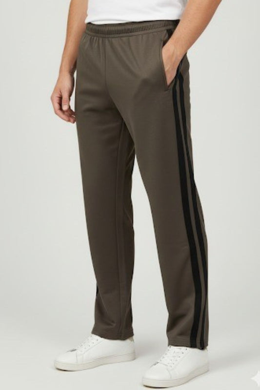 Jinxer Men Side Striped wide leg Fit Trackpants Cambridge Brown