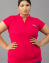 Casual Cotton Short Kurti Tops-Dark Pink