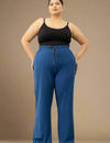 High Rise Cotton Straight Denim Trackpants(Available in Plus Size)