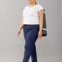 Cotton Printed Night Pants For Women - Navy Blue
