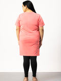 Plus Size Half Sleeves Long Top for Summer 