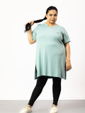 Women's Half Sleeve Solid Longline Top 
