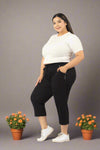 Women Capris - Cotton Capri Pants - Black