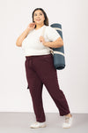 Women Lounge Pants Cotton  Pajamas Pockets - Wine