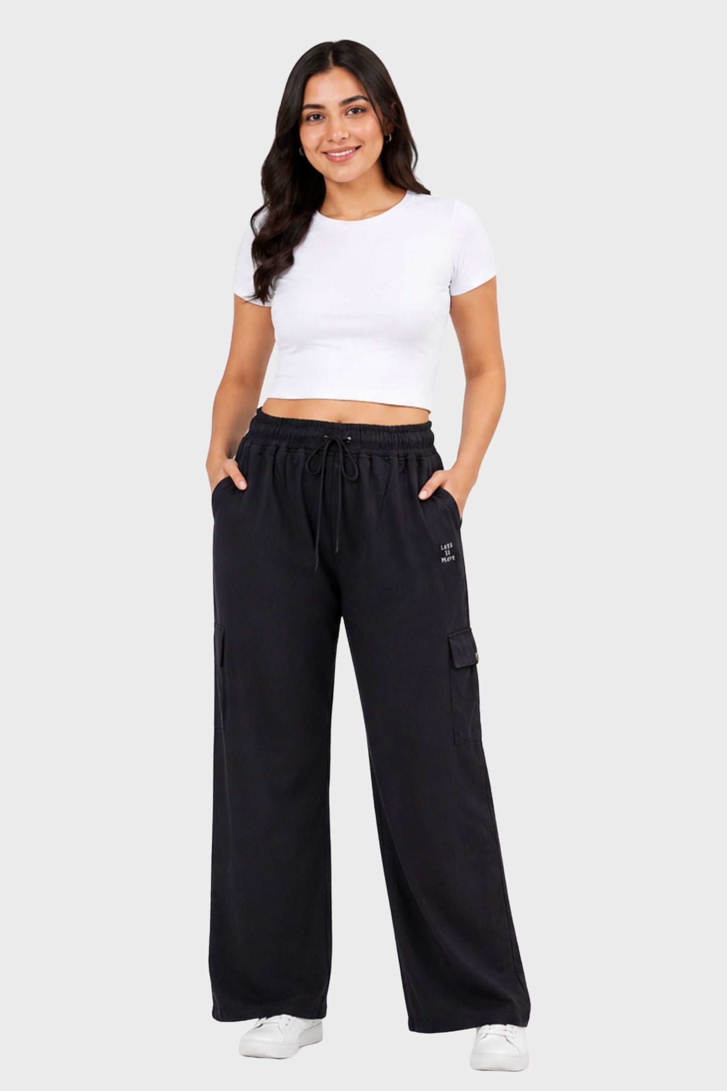 Cupid Woman Cotton Straight Fit Cargo Pants Lounge Bottom with 4 Functional Pockets