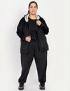 Winter Cotton Velvet Tracksuit For Women - Black