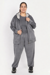 Winter Cotton Velvet Tracksuit For Women - Cloud Grey