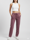 Mid Rise Easy Cotton Pants-Cherry Blossom