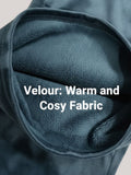 Winter Cotton Velour Tracksuit Set For Woman -Blue Velvet