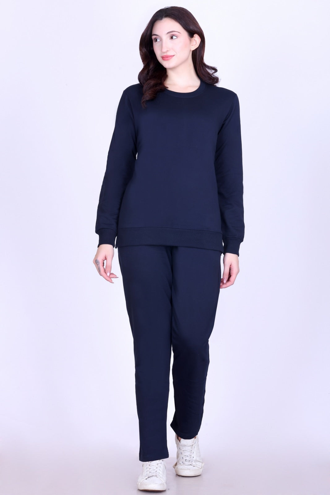 Women’s Cotton Fleece Co-Ord Set – Winter Wear-Navy