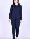 Women’s Cotton Fleece Co-Ord Set – Winter Wear-Navy