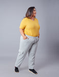 Plus Size Winters Cozy Fleece Cargo Pants For Women - Grey