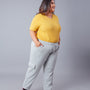 Plus Size Winters Cozy Fleece Cargo Pants For Women - Grey