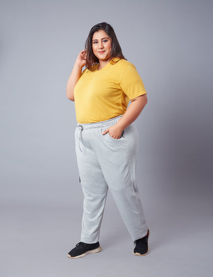 Plus Size Winters Cozy Fleece Cargo Pants For Women - Grey