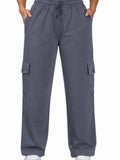 Women Smart Straight Fit Easy Wash Cargo Pants-Grey