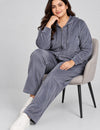 Winter Cotton Velvet Tracksuit For Women - Cloud Grey