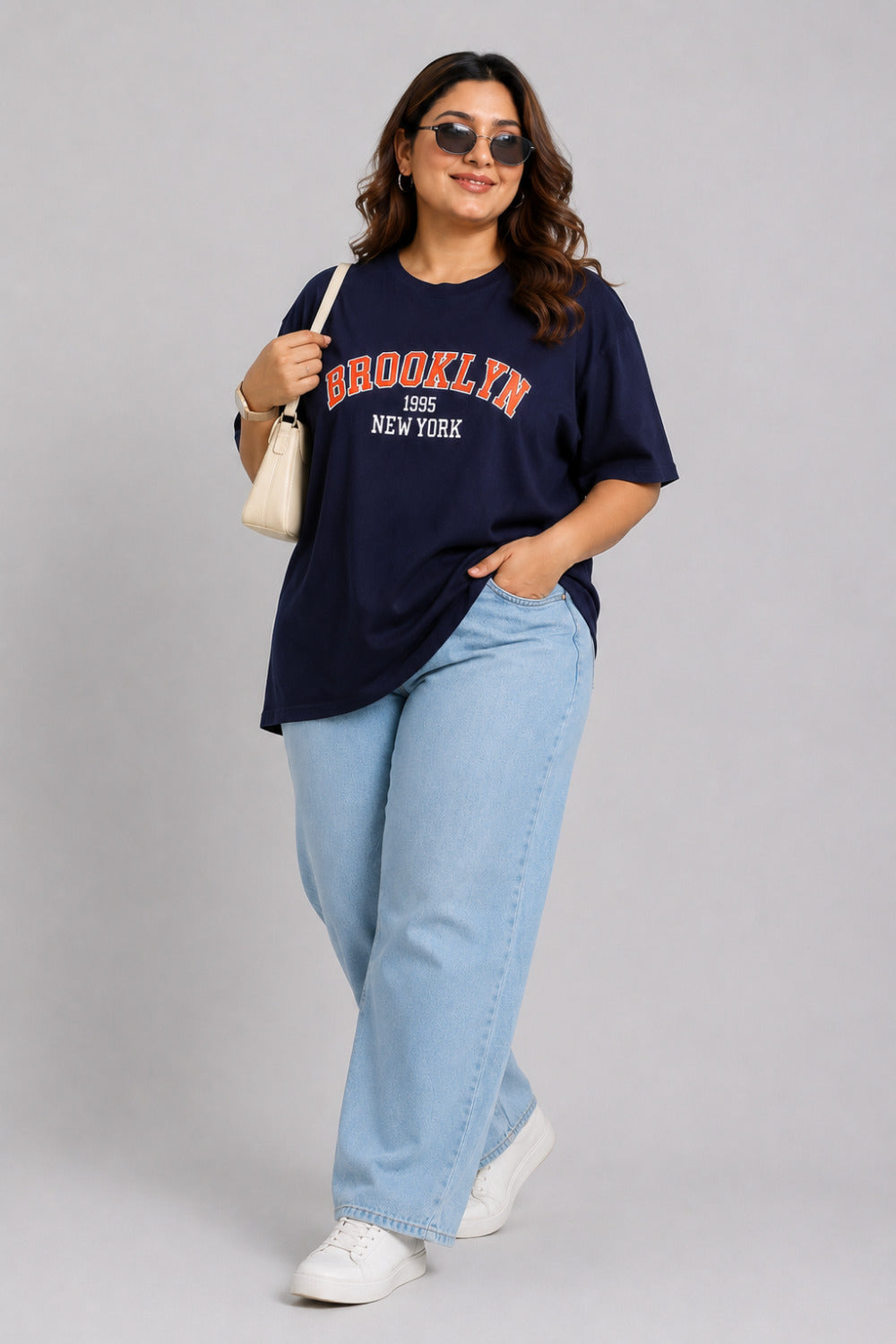 Cupid Woman Basic Printed Cotton Tees In Plus Sizes