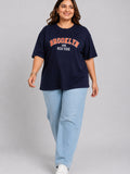 Cupid Woman Basic Printed Cotton Tees In Plus Sizes