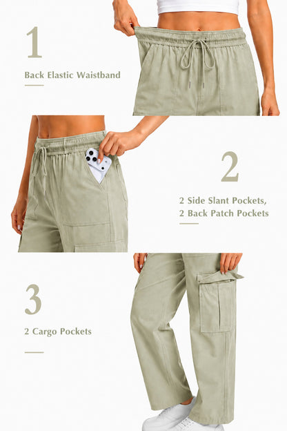 Woman Smart Straight Fit Slay Cargo Pants-Sage