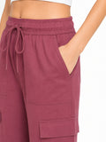 Women Smart Straight Fit Slay Cargo Pants-Rose Pink