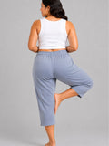 Cotton Capris For Women - Half Capri Pants - Pearl Grey