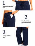 Women Smart Straight Fit Slay Cargo Pants-Navy