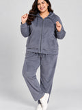 Winter Cotton Velvet Tracksuit For Women - Cloud Grey