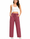 Women Smart Straight Fit Slay Cargo Pants-Rose Pink