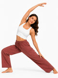 Women Smart Straight Fit Slay Cargo Pants-Chocolate
