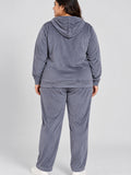 Winter Cotton Velvet Tracksuit For Women - Cloud Grey