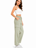 Woman Smart Straight Fit Slay Cargo Pants-Sage