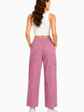 Women Smart Straight Fit Slay Cargo Pants-Mauve
