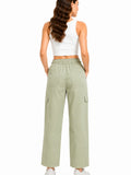 Woman Smart Straight Fit Slay Cargo Pants-Sage