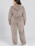 Winter Cotton Velvet Tracksuit For Women - Mocha