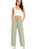 Woman Smart Straight Fit Slay Cargo Pants-Sage