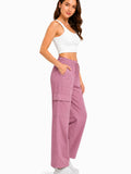 Women Smart Straight Fit Slay Cargo Pants-Mauve