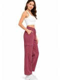 Women Smart Straight Fit Slay Cargo Pants-Rose Pink