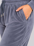 Winter Cotton Velvet Tracksuit For Women - Cloud Grey