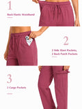 Women Smart Straight Fit Slay Cargo Pants-Rose Pink
