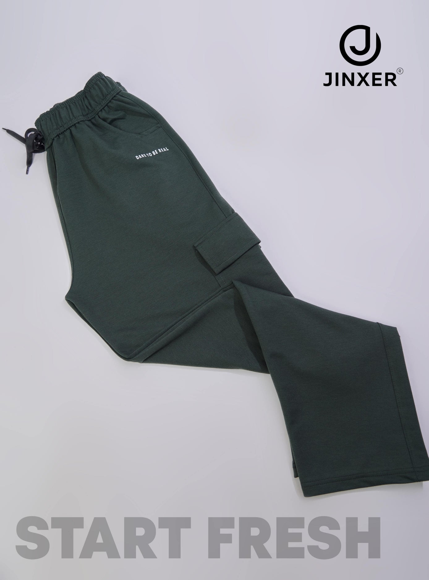 Men's Cotton Cargo Lower – Stretchable Regular Fit with Elastic Waist & Cargo Pockets