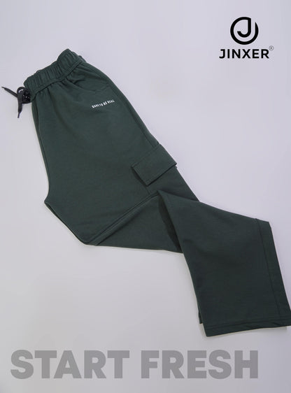 Men's Cotton Cargo Lower – Stretchable Regular Fit with Elastic Waist & Cargo Pockets