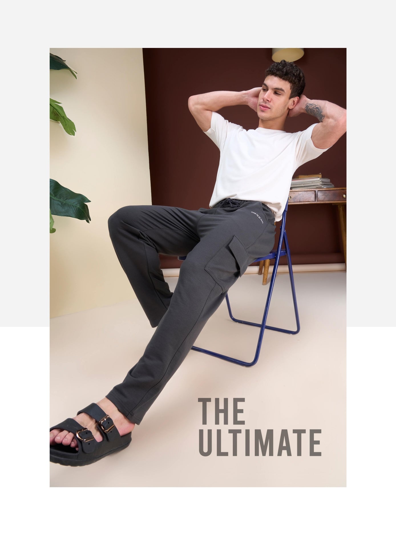 Men's Cotton Cargo Lower – Stretchable Regular Fit with Elastic Waist & Cargo Pockets