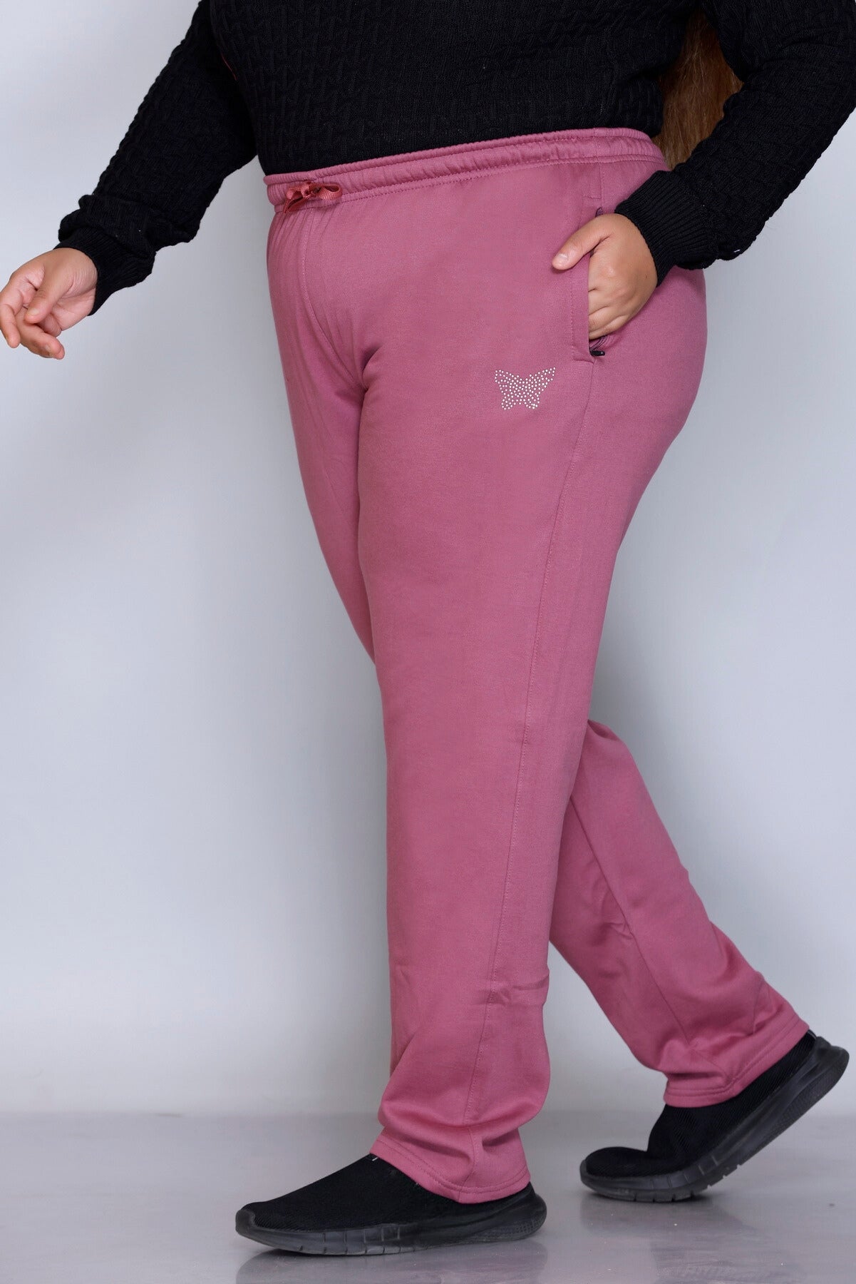 Winter Wear Warm Fleece Lowers For Women  - Mauve