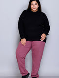 Winter Wear Warm Fleece Lowers For Women  - Mauve