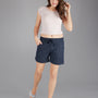 Printed Shorts For Women - Cotton Lounge Shorts - Navy