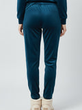 Winter Cotton Velour Pyjamas Pants For Woman -Peacock Blue