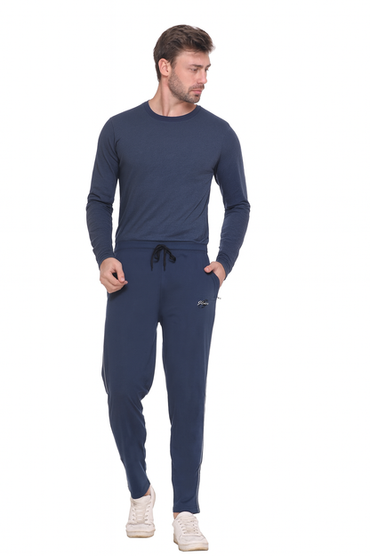 Jinxer Men Winter Fleece Track Pants - Blue