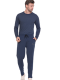 Jinxer Men Winter Fleece Track Pants - Blue